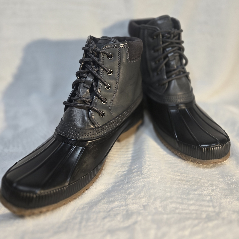 Tommy Hilfiger Black and Brown Men's Rain Boots - Picture 4 of 9